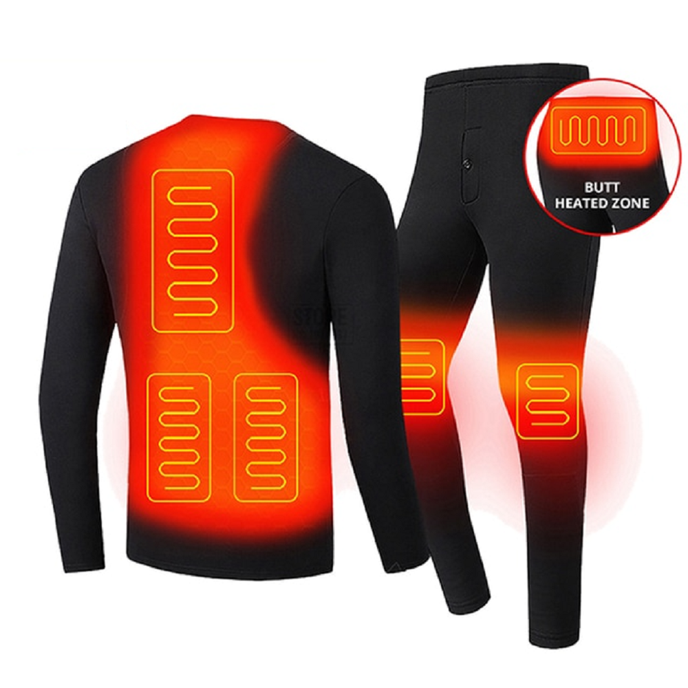 Electric heated winter thermal underwear set