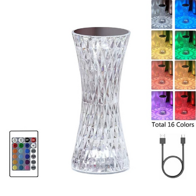 RGB 16 colors crystal table lamp with touch & remote control