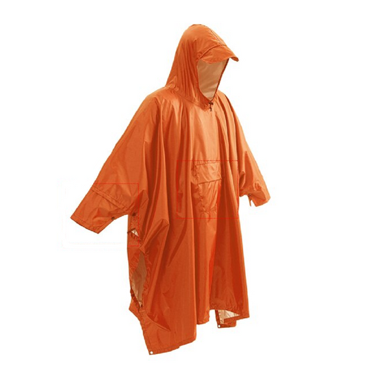 Portable 3-In-1 hiking camping raincoat