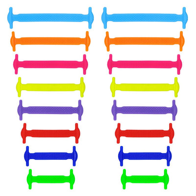 16Pcs/Set silicone elastic no tie shoelaces blxck norway™