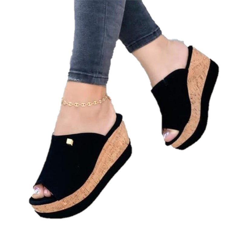 Women's wedge platform slide on sandals blxcknorway™
