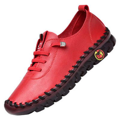 Women's platform loafers lace up leather flats shoes