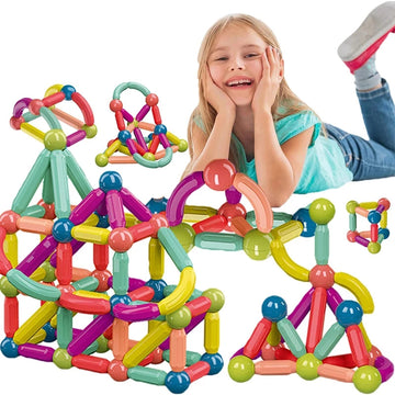 25-64Pcs Magnetic Stick Building Blocks Magnetic Educational Toys