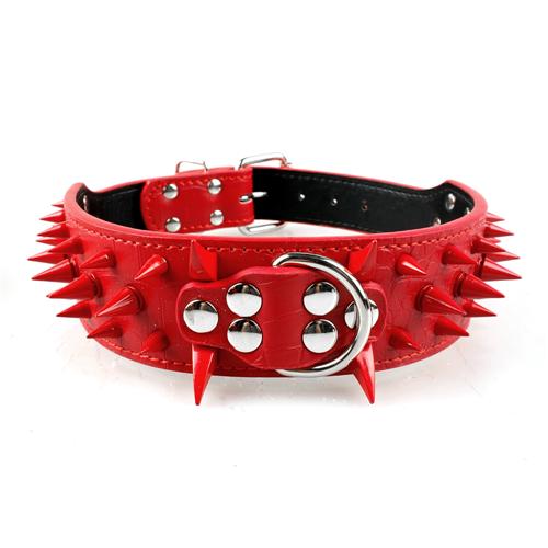 Wide sharp spiked studded leather dog collars blxcknorway™