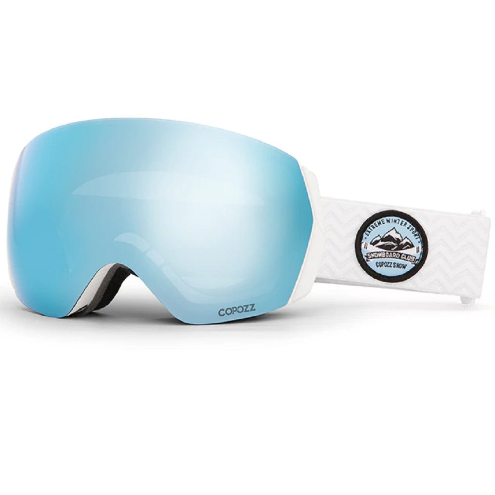 COPOZZ Magnetic Snowboard Goggles OTG - Adult Ski Glasses Snow Goggle, Frameless, Interchangeable Lens, 100% UV Protection