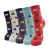 Colorful cute animal design patterned women's casual cotton socks blxck norway™