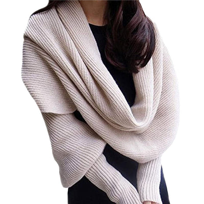 Multi-Use knit blanket long shawl winter warm large scarf blxck norway™