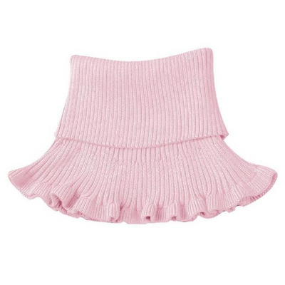 Knitted fake collar scarf with wooden ears