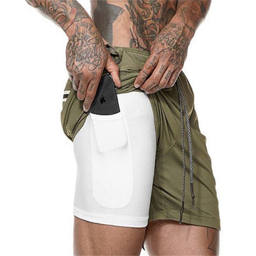 Joggers Shorts Men 2 in 1 Sport Shorts Gyms Fitness
