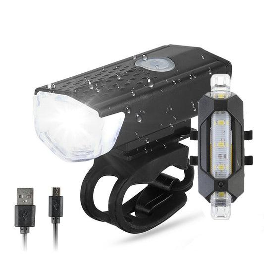 Bike light LED rechargeable front back headlight lamp blxck norway™