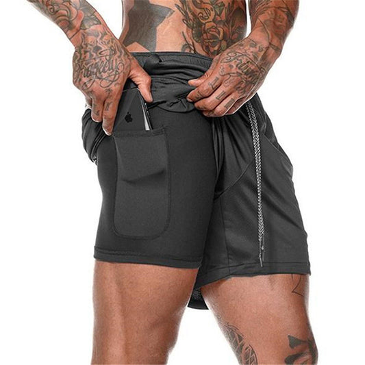 Joggers Shorts Men 2 in 1 Sport Shorts Gyms Fitness