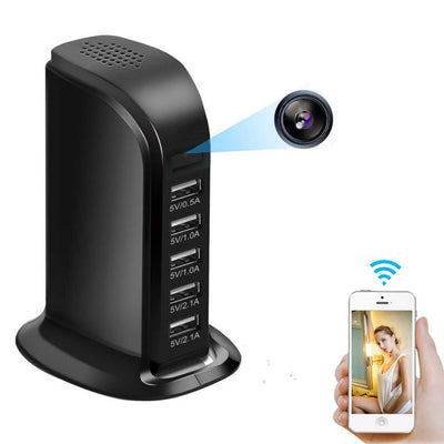 5-Port USB WiFi Charger Camera, Wireless Security Cameras for Home & Office