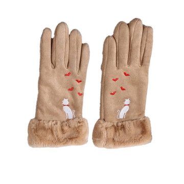 Winter Touch Screen Female Suede Furry Warm Full Finger Gloves BLXCK NORWAY™