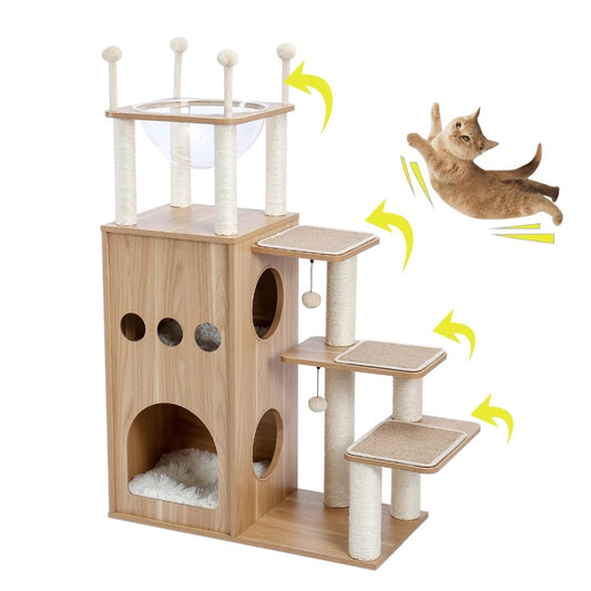 Luxury Tree House Cat Tower Condo Wood For Pet BLXCK NORWAY™