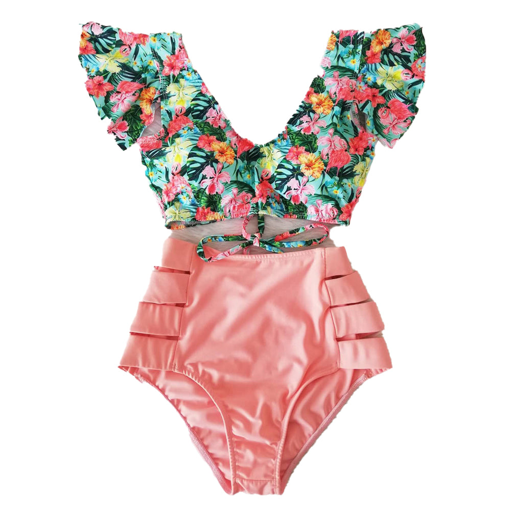 High waist ruffled sexy bikini set blxck norway™