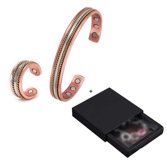 Magnetic Copper Bracelet Ring Healing Energy Jewellery Sets BLXCK NORWAY™