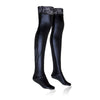 Black Faux Leather Thigh High Women's Long Stockings Plus Size Leg Warmers BLXCK NORWAY™