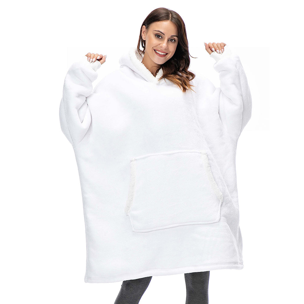Fluffy fleece hooded soft warm wearable blanket blxck norway™