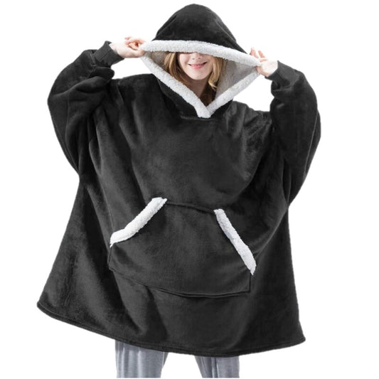 Fluffy fleece hooded soft warm wearable blanket blxck norway™