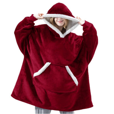 Fluffy fleece hooded soft warm wearable blanket blxck norway™