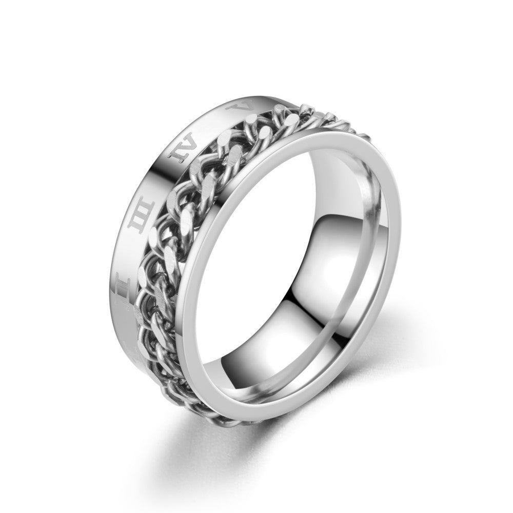 Chain Rotatable Anxiety Fidget Ring BLXCK NORWAY™