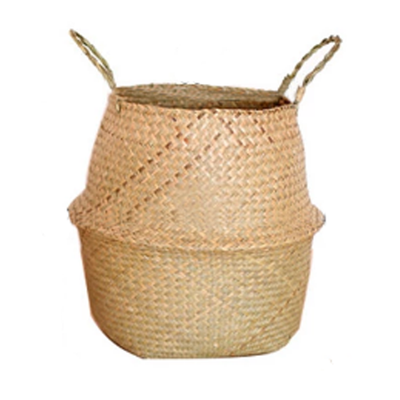 Seaweed wicker basket rattan hanging flowerpot blxcknorway™
