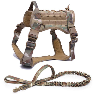 Tactical Dog Harness - No-Pull Dog Vest with Leash Clips - Dog Harness Adjustable for Hiking And Training Outdoor Dogs