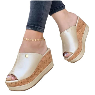 Women's wedge platform slide on sandals blxcknorway™
