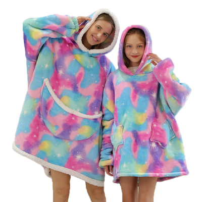 Oversized winter sherpa blanket family matching hoodie blacknorway™