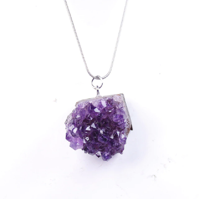 Natural amethyst crystal pendant necklace blacknorway™