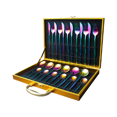 24pcs Gold Dinnerware Stainless Steel Luxury Cutlery Set BLXCK NORWAY™