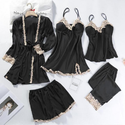 5PCS Sleepwear Lace Patchwork BLXCK NORWAY