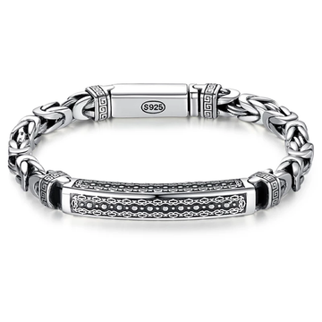 Men’s silver bracelet personality peace pattern blacknorway™
