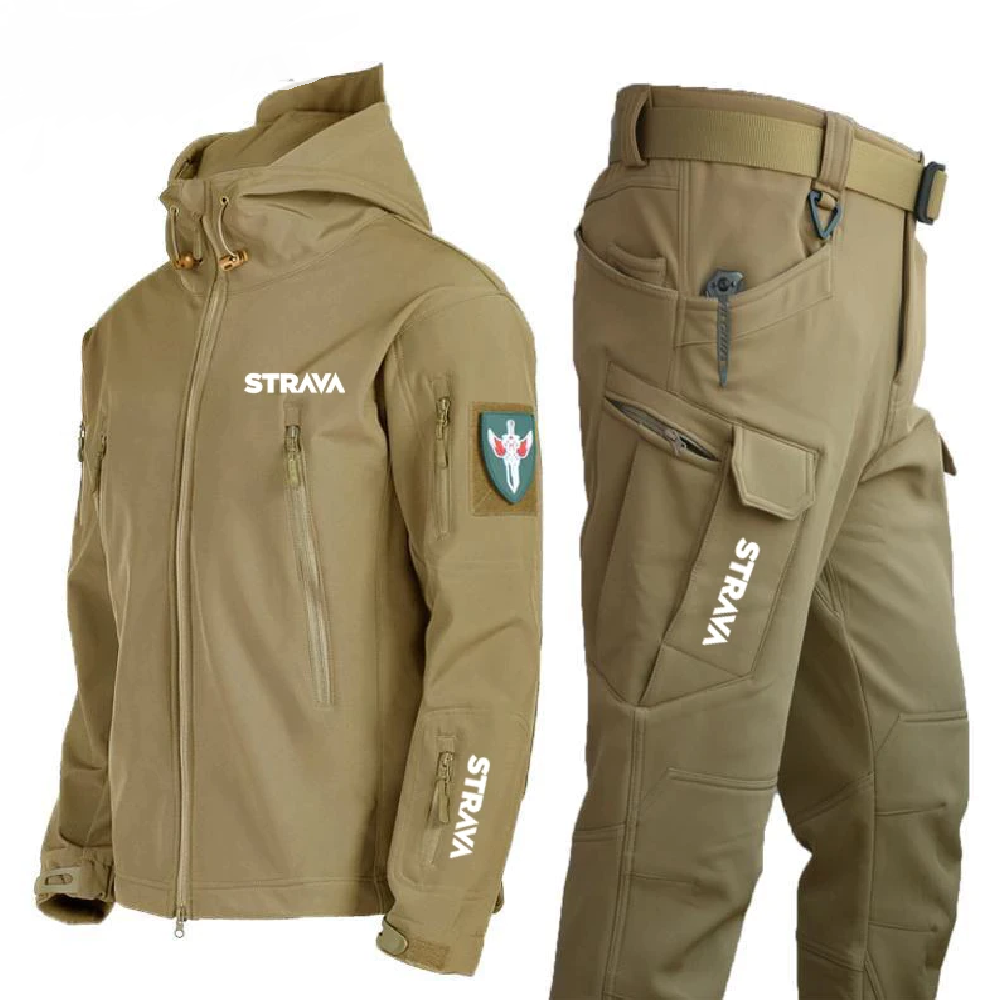 Autumn winter hiking  men's jacket pants waterproof suit thermal blacknorway™
