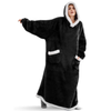 Long winter plush fleece wearable hooded blanket blacknorway™