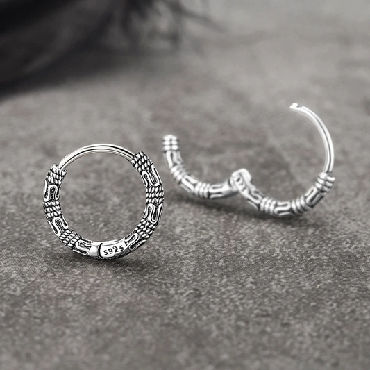 Vintage 925 Sterling Silver Hoop Earrings BLXCK NORWAY™