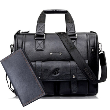 Black Norway Men's leather messenger bag