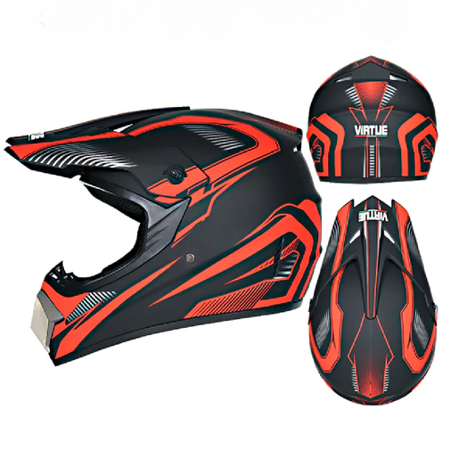 Motor bike cross racing helmet set