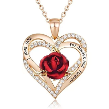 Exquisite couple love rose necklace blacknorway™