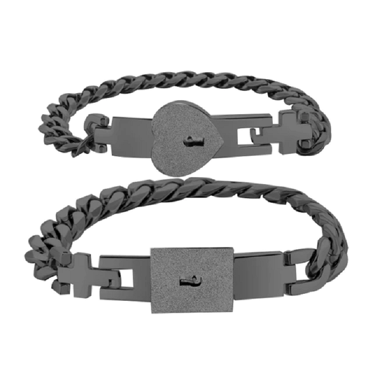 Creative titanium steel couple concentric lock bracelet lovers blacknorway™