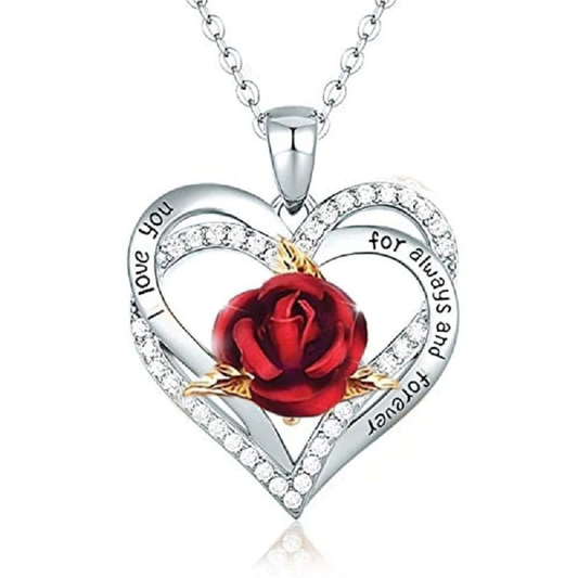 Exquisite couple love rose necklace blacknorway™